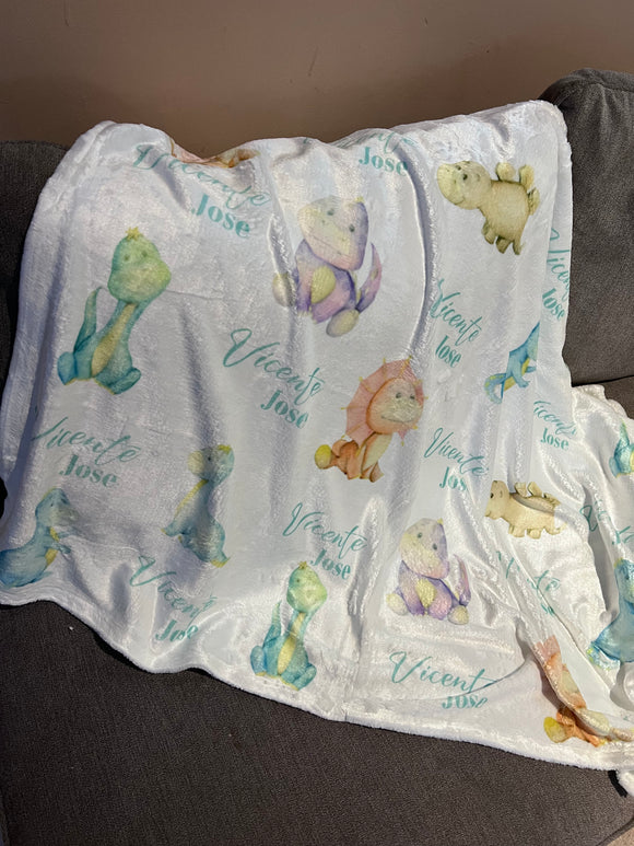 Dinosaur Soft Plush Baby Blanket