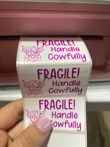 Fragile Handle Cowfully Sticker