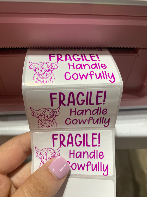 Fragile Handle Cowfully Sticker
