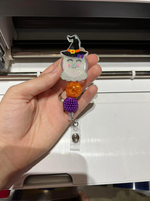Ghost Witch Glitter Badge Reel