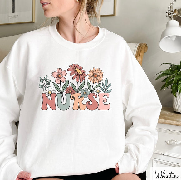Nurse Floral Sweatshirt
