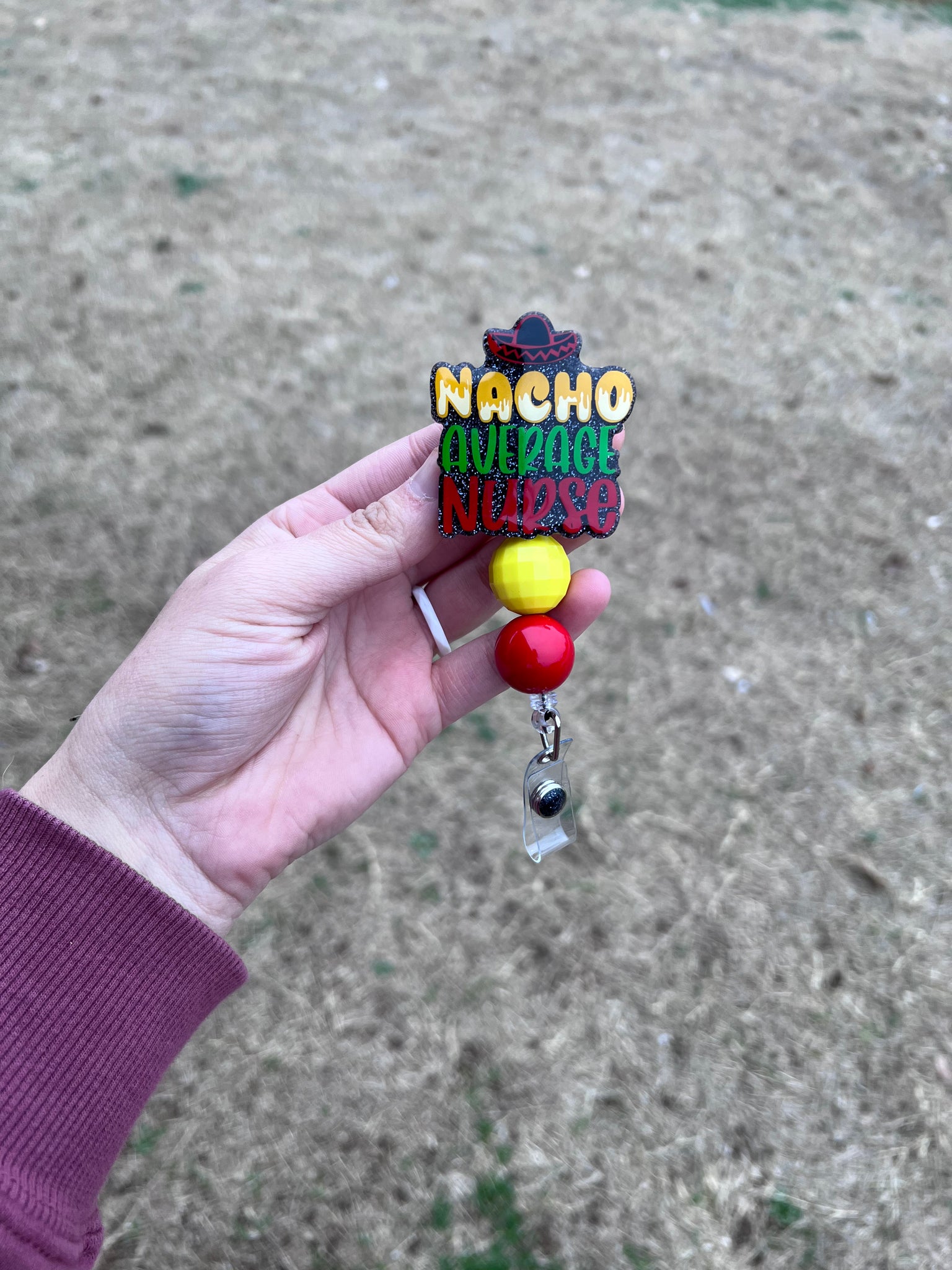 Nacho Average Nurse Glitter Badge Reel – 5HiveCompany