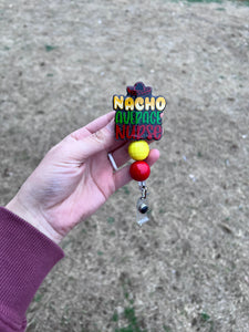 Nacho Average Nurse Glitter Badge Reel