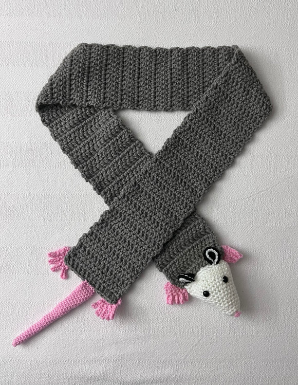 Possum Crochet Scarf