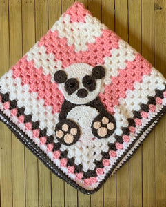 Panda crochet baby blanket