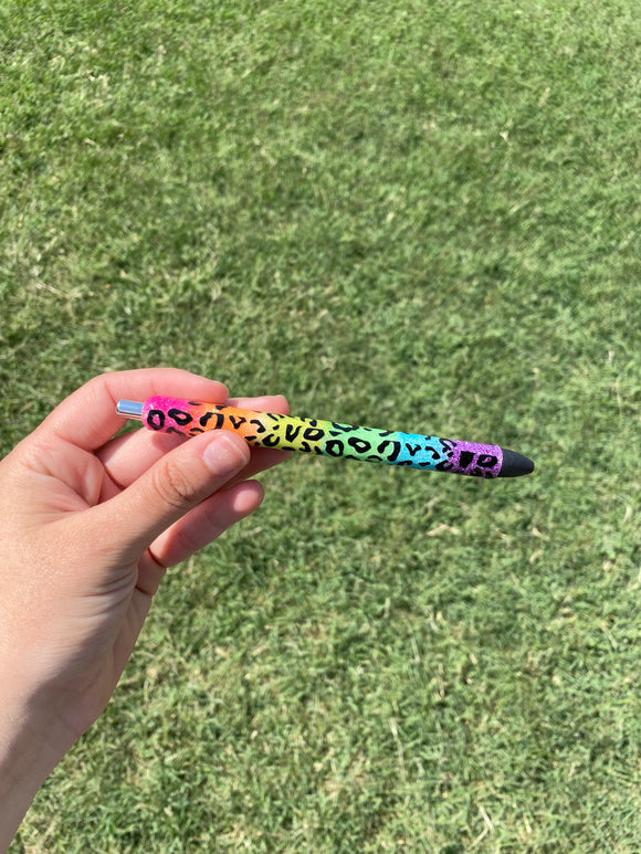 Rainbow Leopard Print Pen