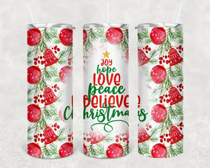 Joy Hope Love Christmas Tumbler