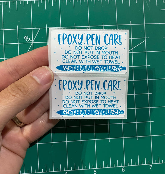 Epoxy Pen Care Sticker