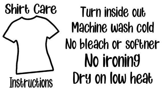 Shirt Care Instructions Sticker