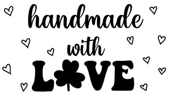 Handmade With Love Shamrock Sticker
