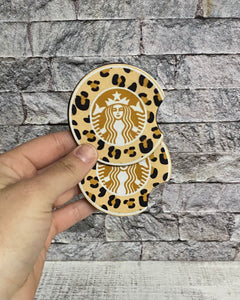 Leopard Starbys Car Coasters