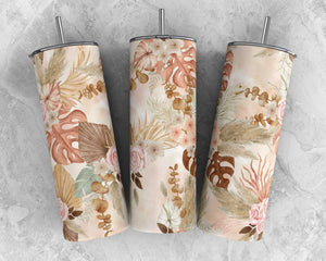 Neutral Floral Tumbler