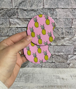 Pink Pineapple Car Coasters