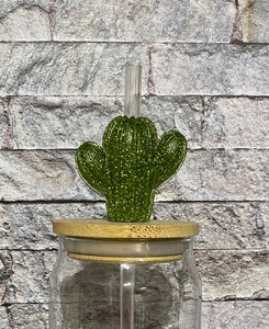 Epoxy Glitter Cactus Straw Topper