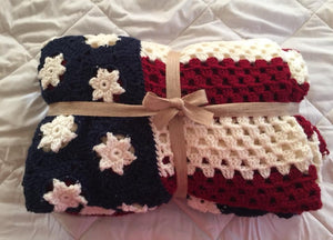 American flag crochet throw blanket