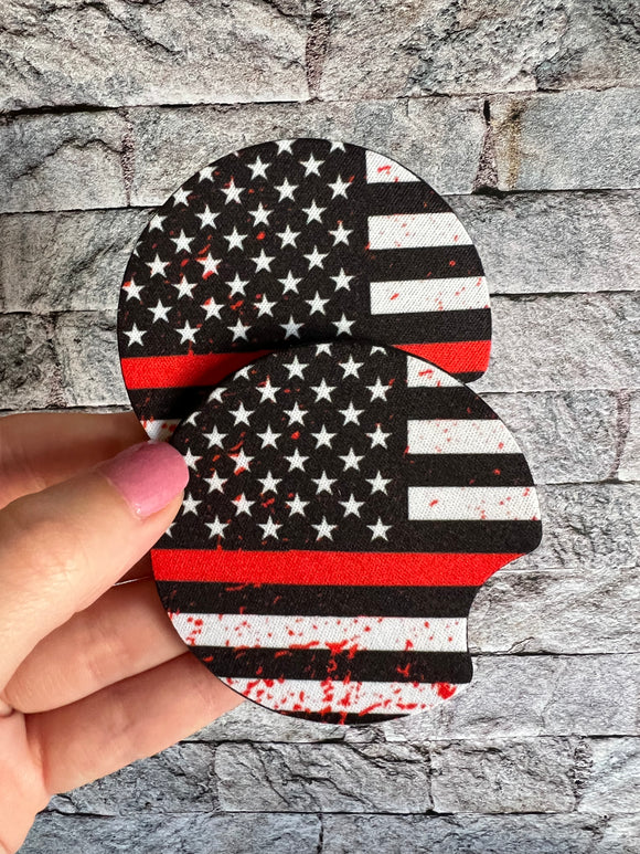 Thin Red Line Car Coasters