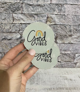 Good Vibes Car Coasters