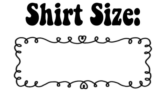 Shirt Size Sticker