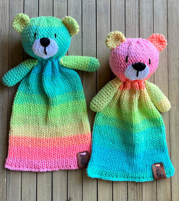Rainbow Bear Knit Lovey