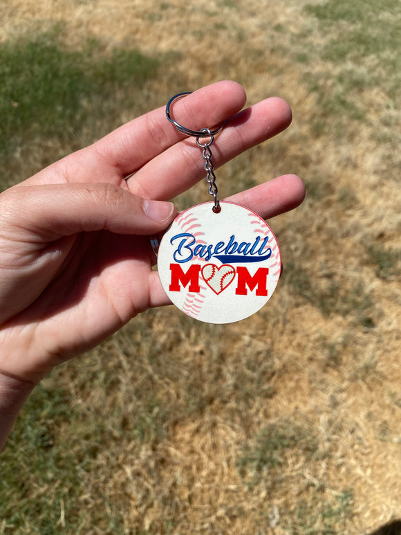 Baseball Mom Sublimated Keychain
