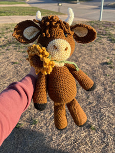 Sunflower Cow Crochet Stuffy