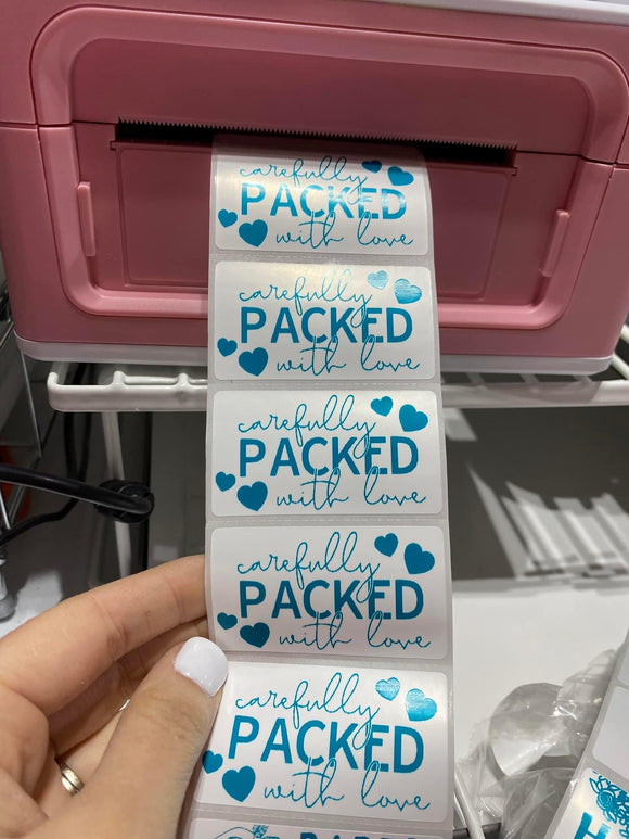 Carefully Packed With Love Sticker