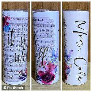 It Is Well Floral Tumbler