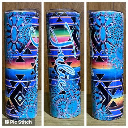 Turquoise Aztec Tumbler